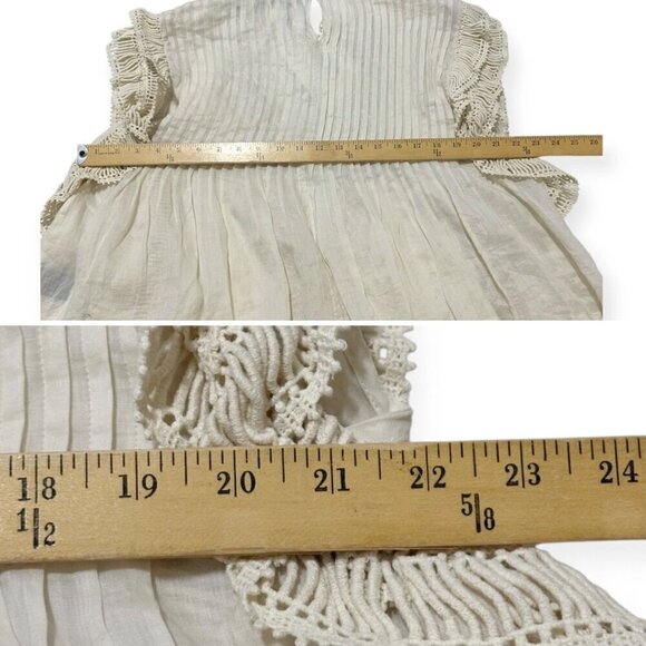 Isabel Marant Roya Sleeveless Lattice-Lace Neck Blouse, Size  FR 44/US 12 - Picture 11 of 13